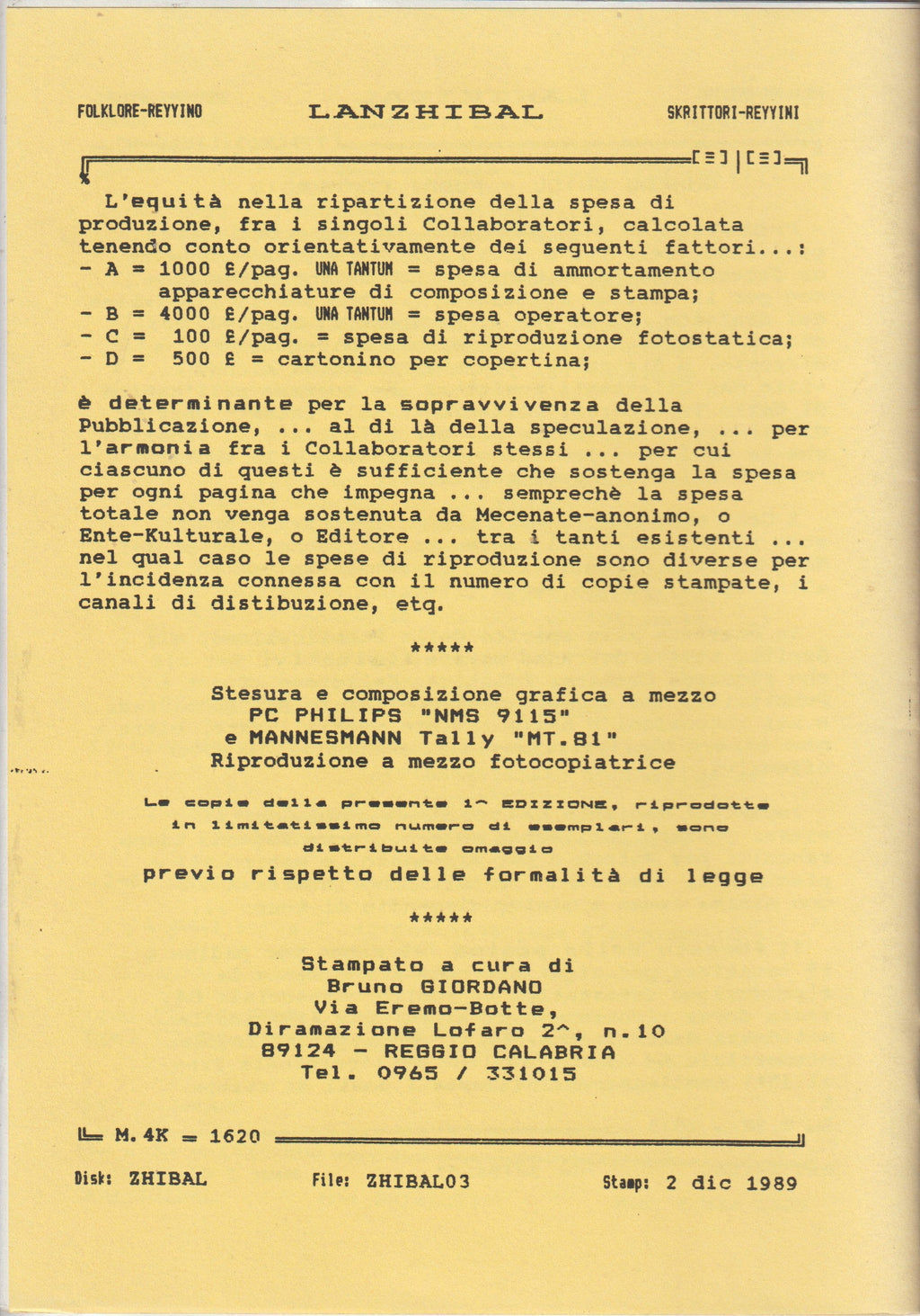 Bruno e la memoria del vernacolo — Lanzhibal — 17