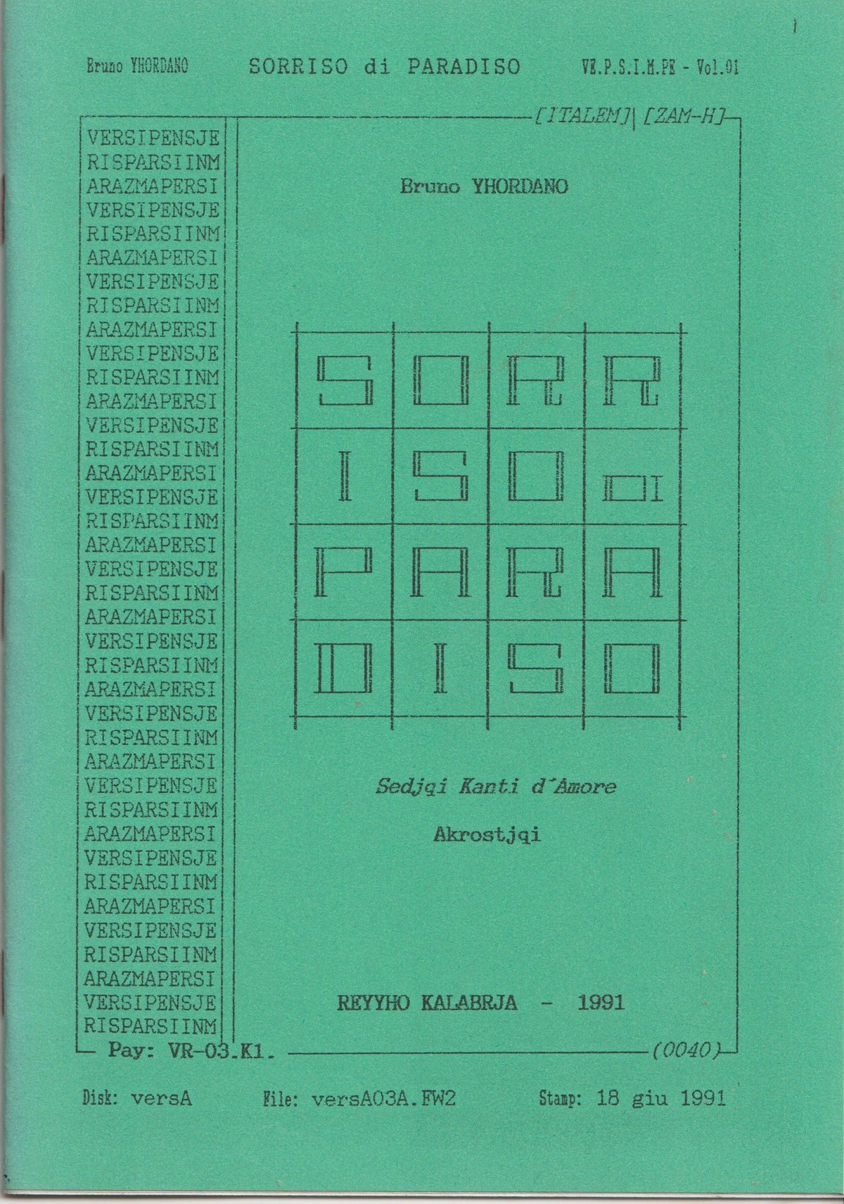 Bruno e la memoria del Vernacolo — Sorriso di Paradiso — 19