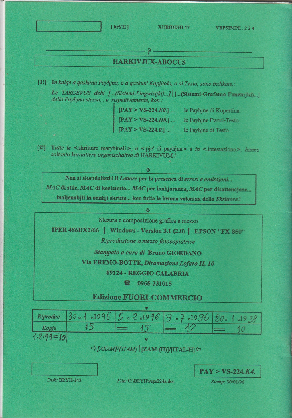 Bruno e la memoria del Vernacolo — Xuriddi 1.7 — 20