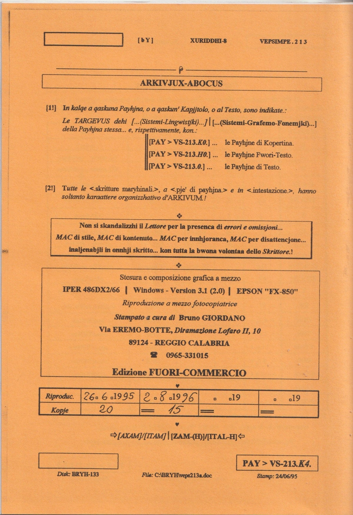Bruno e la memoria del Vernacolo — Xuriddi 8.0