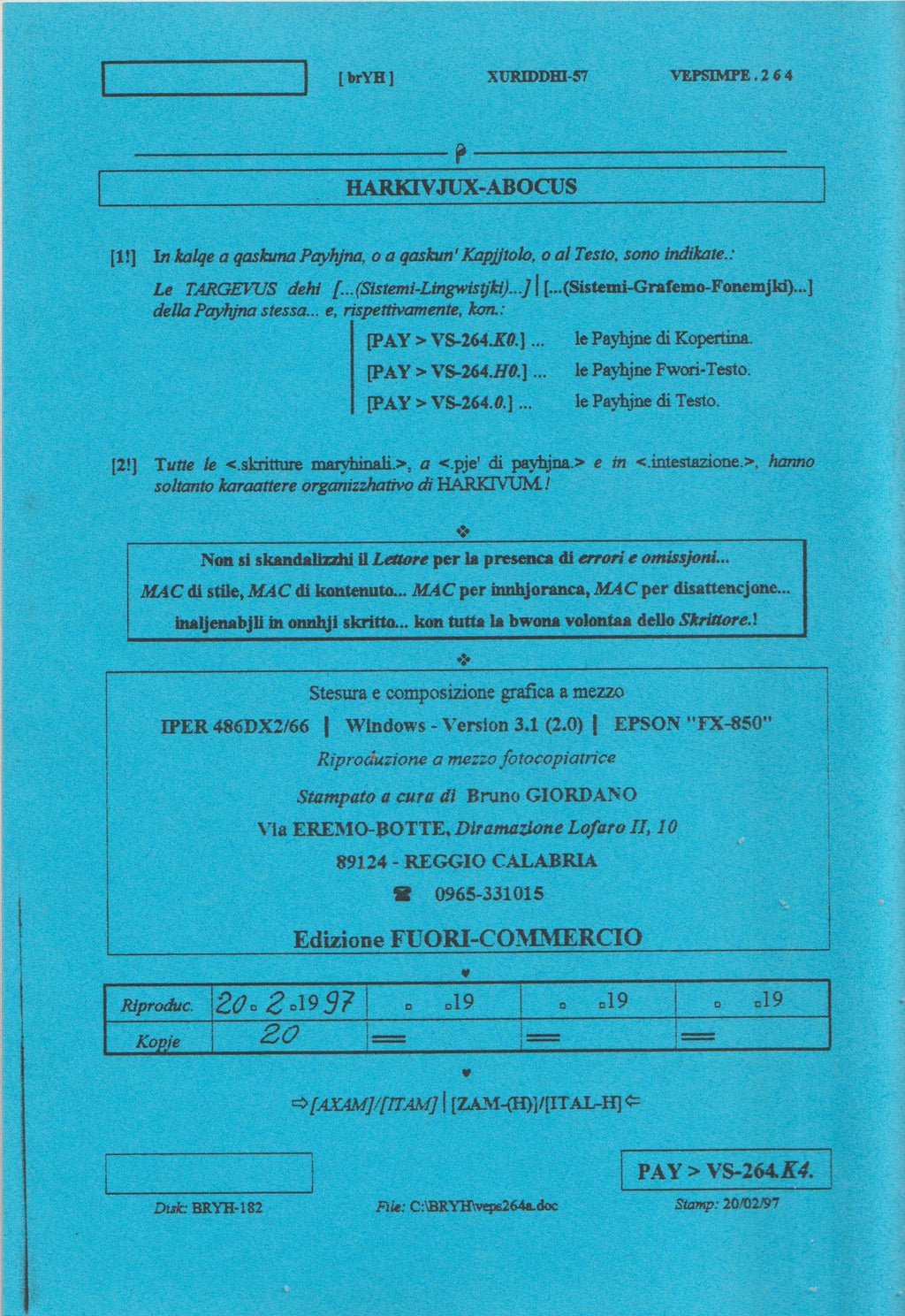 Bruno e la memoria del Vernacolo — Xuriddi 5.7 — 25