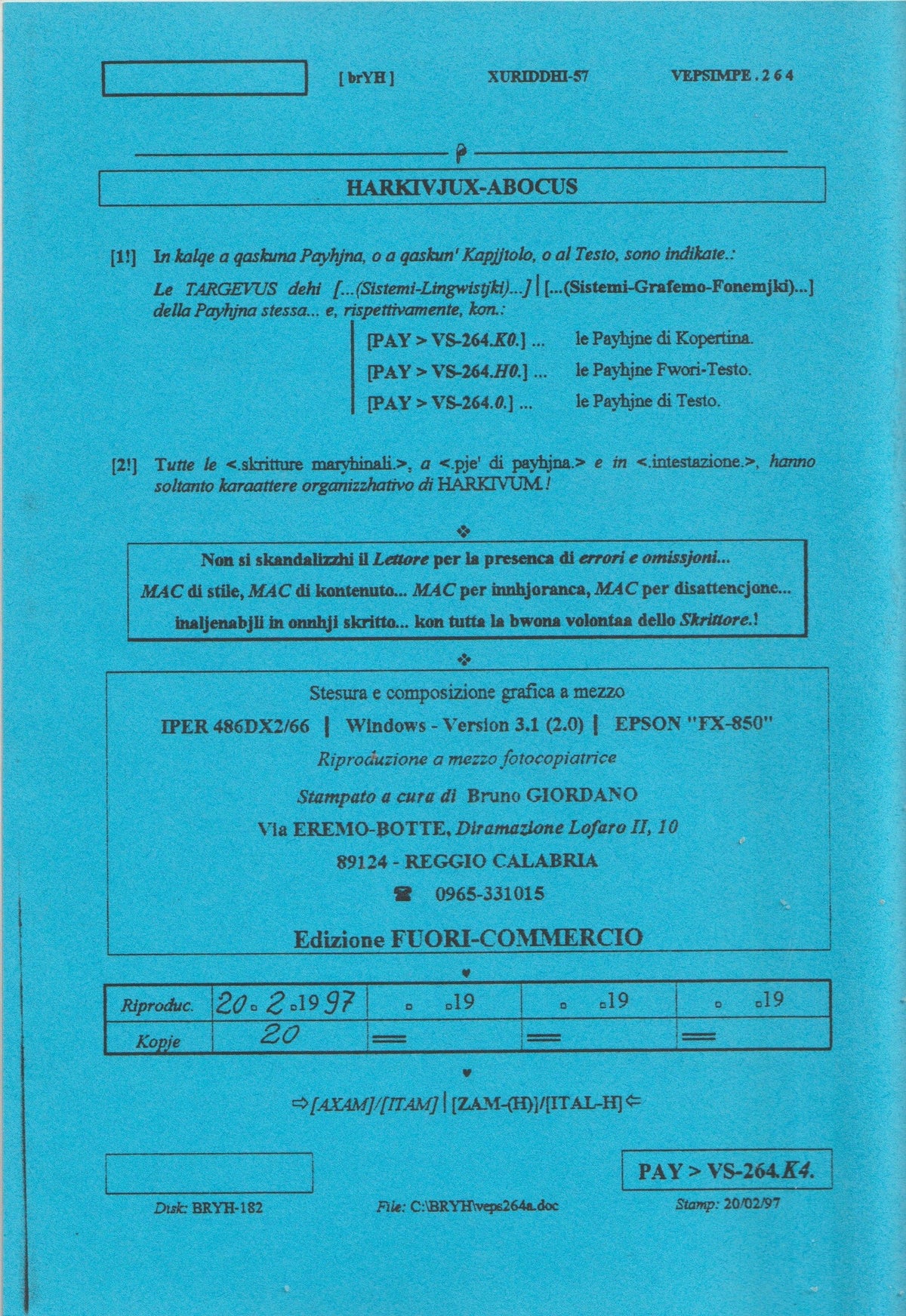Bruno e la memoria del vernacolo — Xuriddi 5.7 — 25