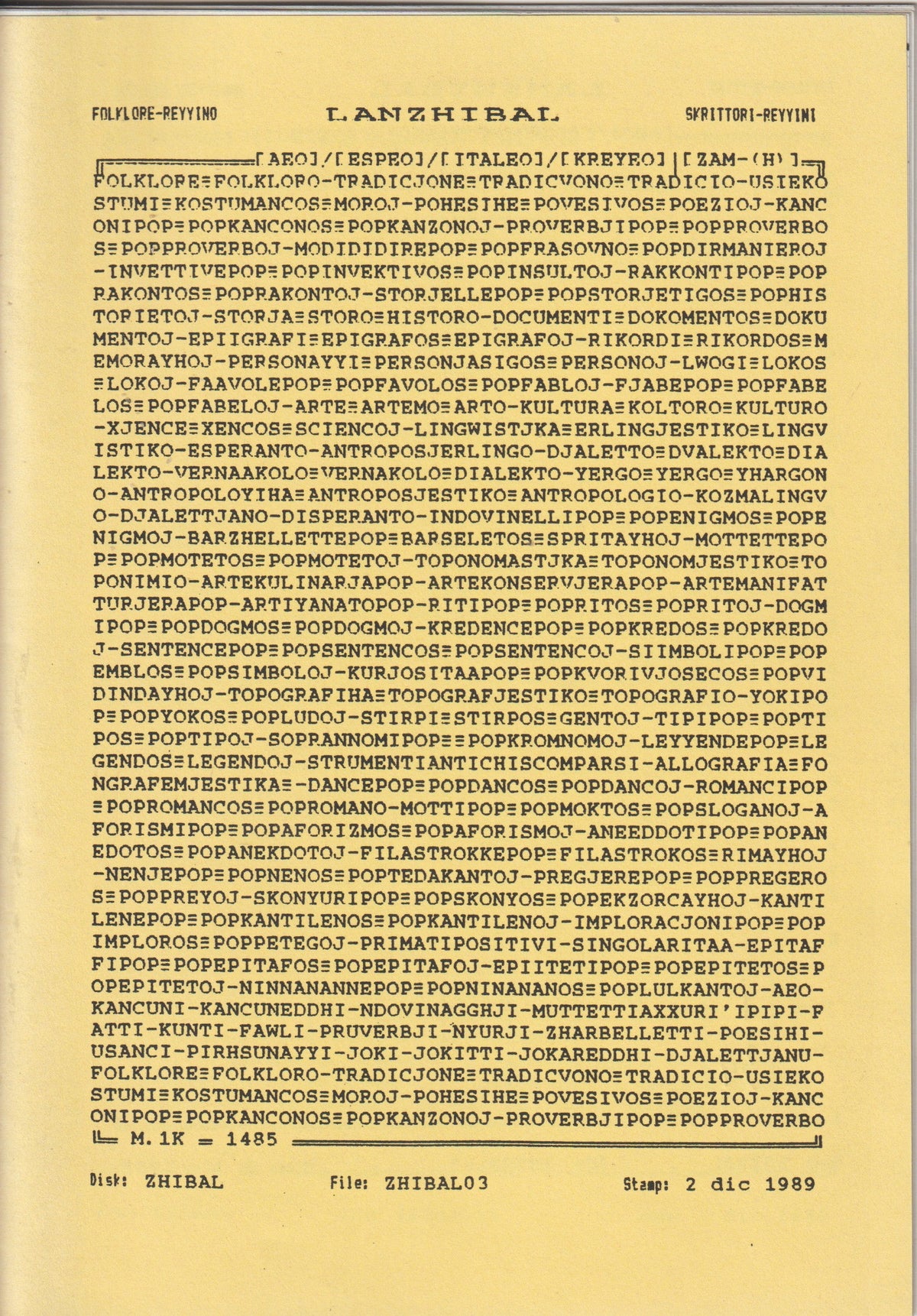 Bruno e la memoria del vernacolo — Lanzhibal — 17