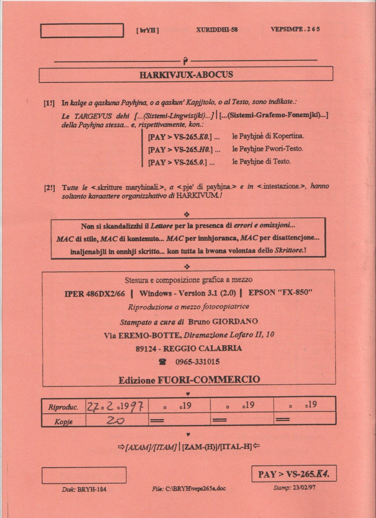 Bruno e la memoria del Vernacolo — Xuriddi 5.8 — 24