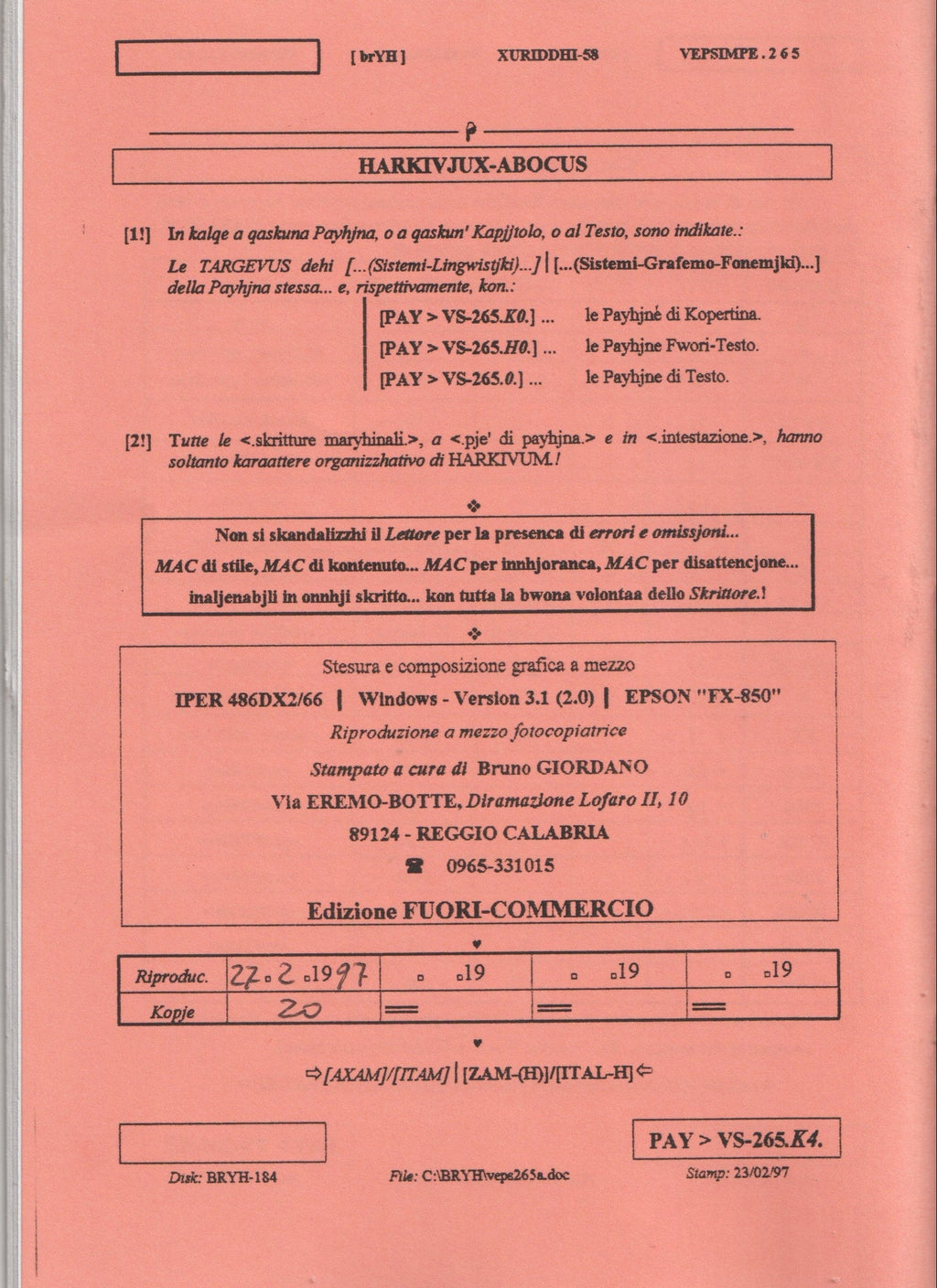 Bruno e la memoria del vernacolo — Xuriddi 2.8